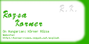 rozsa korner business card