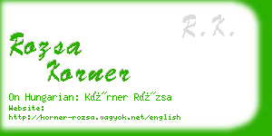 rozsa korner business card